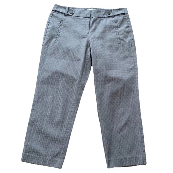LOFT Pants - Loft Crop Pants Size 4 Gray Pockets Geometric Print NWOT